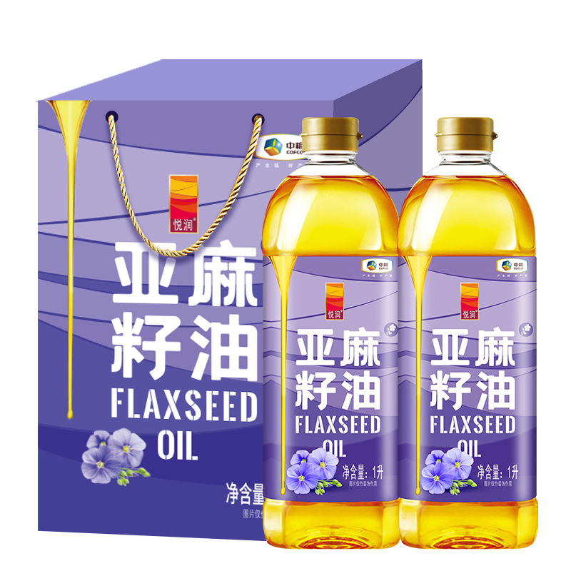 中粮悦润亚麻籽油礼盒1L*2