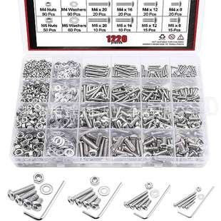 盤頭內(nèi)六角螺釘盒裝 跨境貨源1220pcs304不銹鋼圓頭內(nèi)六角螺絲套裝