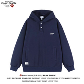 PLAY DCDN黑色连帽卫衣2025秋冬新款 宽松bf慵懒风休闲上衣