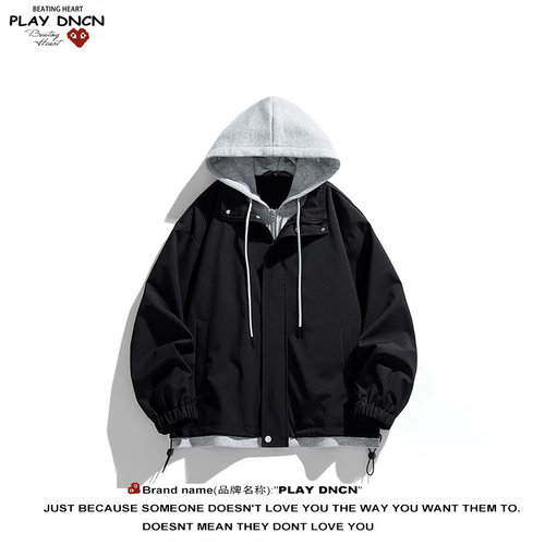 PLAY DCDN假两件夹克男士秋季2025潮牌宽松青少年美式休闲外套