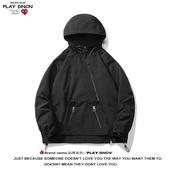 PLAY DCDN日系复古工装 夹克男秋休闲防风防水连帽青少年冲锋衣