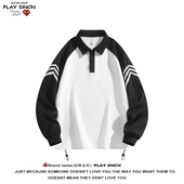 PLAY 潮牌休闲上衣 春季 DCDN舒适美式 复古撞色拼接卫衣男女同款