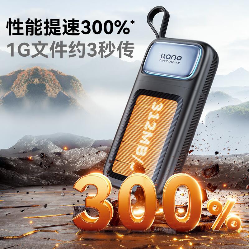 绿巨能4.0高速读卡器多功能合一相机SD卡TF卡闪传读卡盒1套