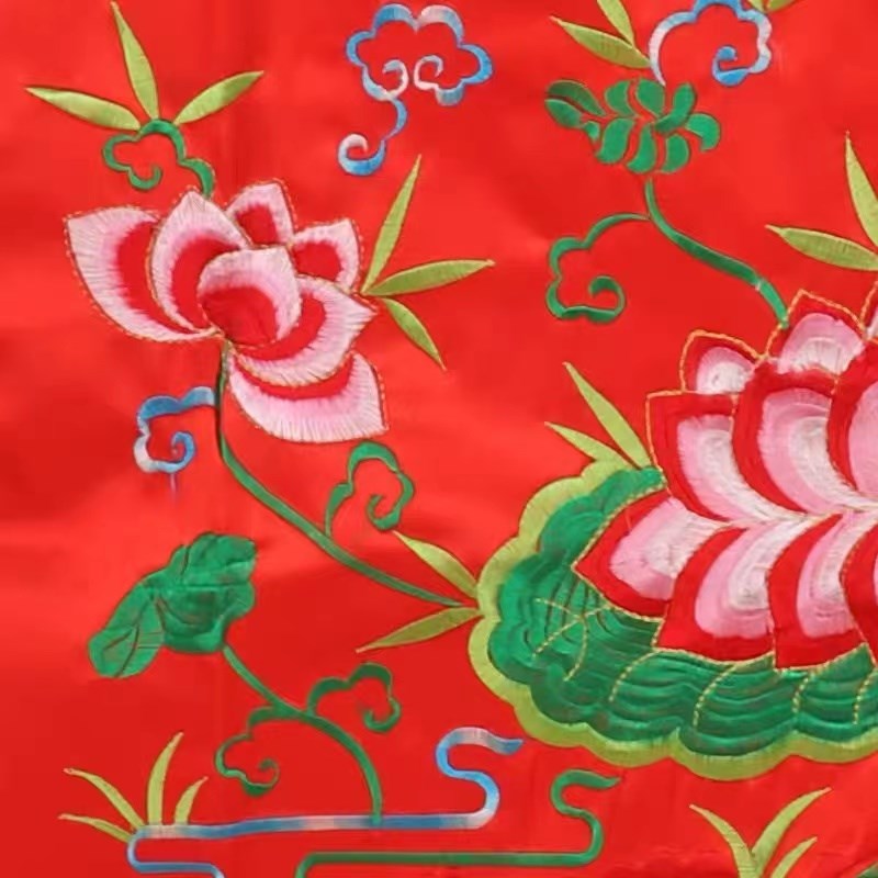 供桌香案桌布桌围供佛佛堂用品香案布佛桌莲花红色加厚桌裙家用