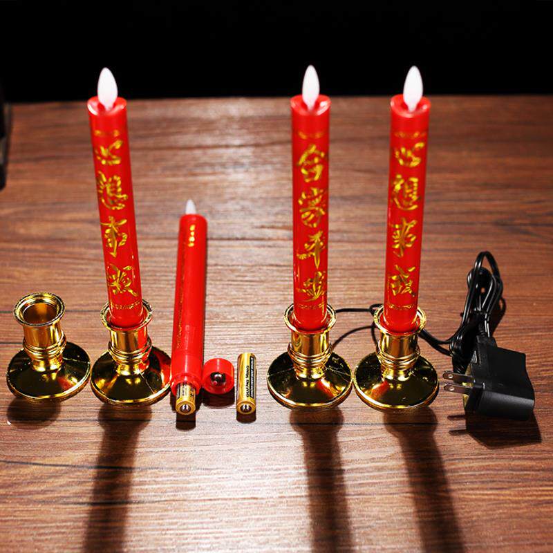 摇摆LED电子蜡烛灯供佛财神乔迁供奉插电电池防真长明灯香炉烛台
