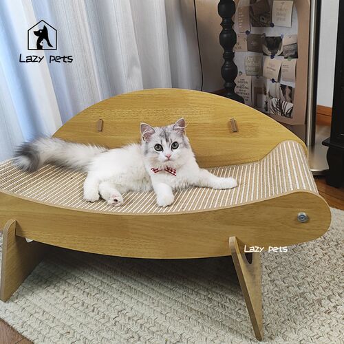 Lazy pets剑麻猫抓板耐抓不掉屑木质夏季猫窝猫沙发一体四季通用