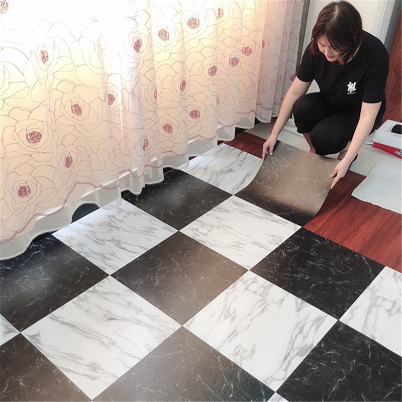 5平-PVC地板贴纸自粘地板革水泥地加厚耐磨防水塑胶地砖自贴地板