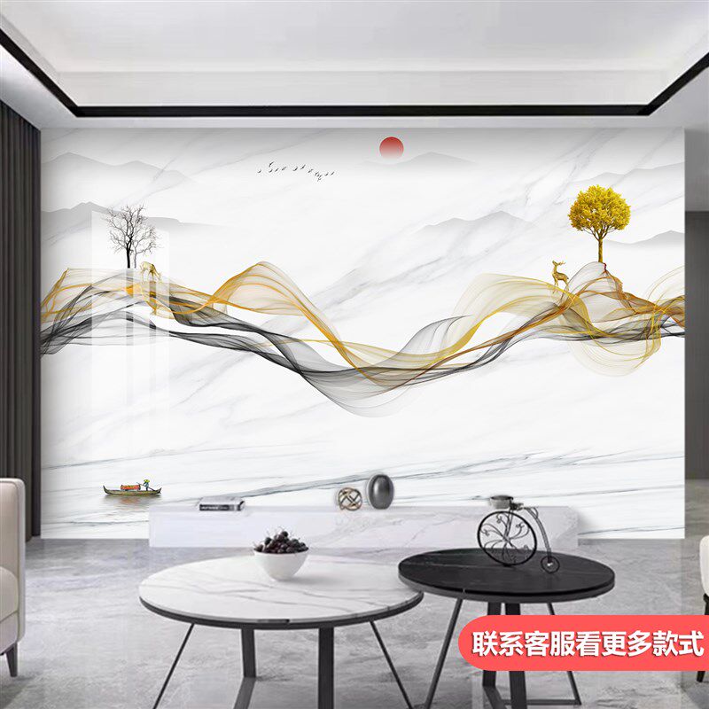 2024新款竹木纤维碳晶板电视背景墙集成墙板客厅护墙板拼接板壁画
