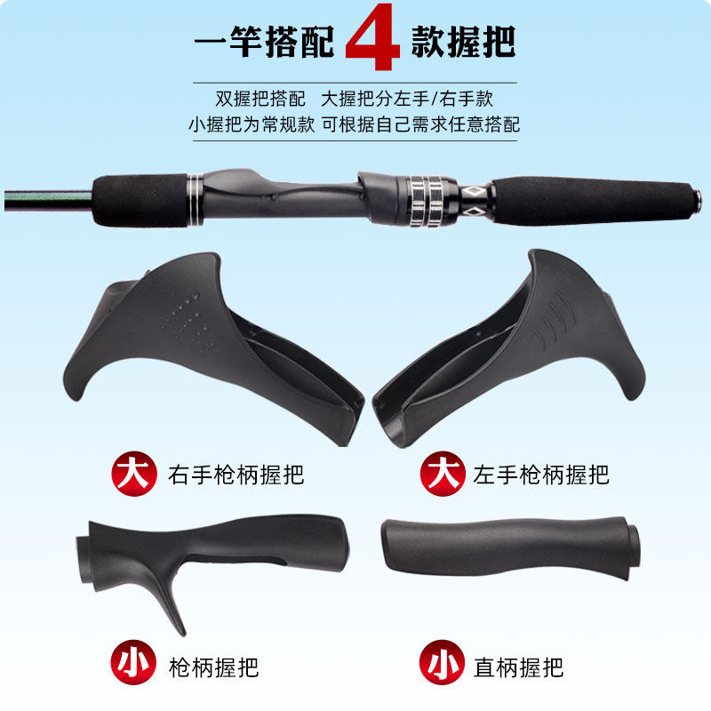 近海钓竿组合手柄小船竿大握把实心玻纤海筏竿海钓竿富士导环