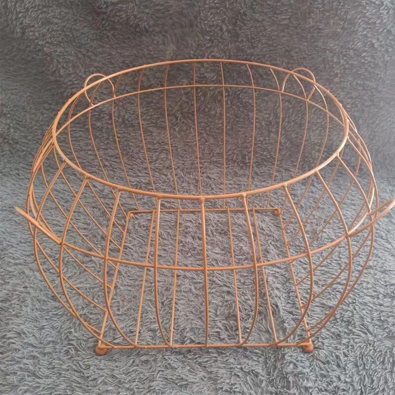 大号箩筐模具铁架篮传统模型编篮子圆形手工编织篮子半成品带盖