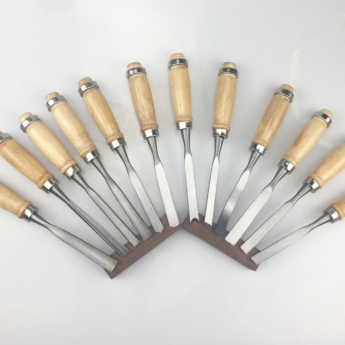 木工雕刻刀雕刻凿木雕工具套装高碳钢木工凿子根雕刻花凿12件套