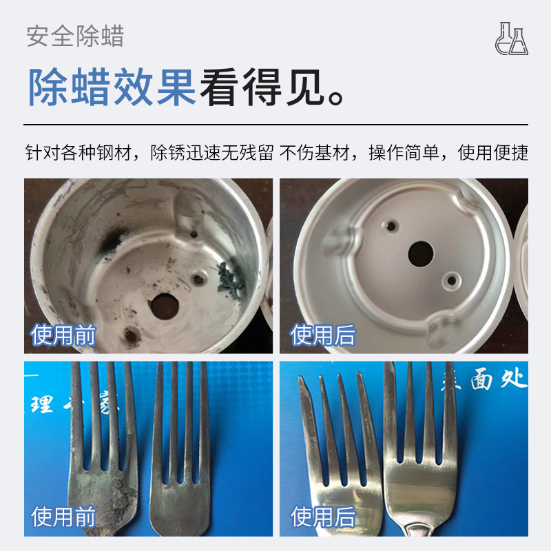 工业强力除蜡水五金首饰不锈钢铜铝合金电镀抛光起蜡超音波去蜡剂