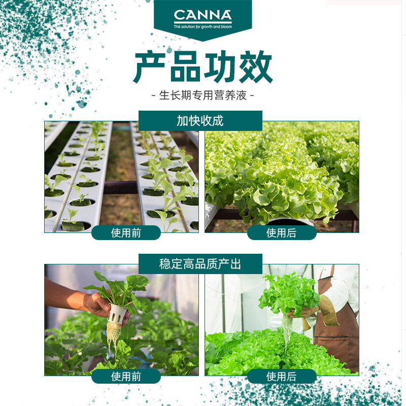 荷兰无土栽培CANNA SUBSTRA Vega A生长肥盆景兰花专用植物营养液