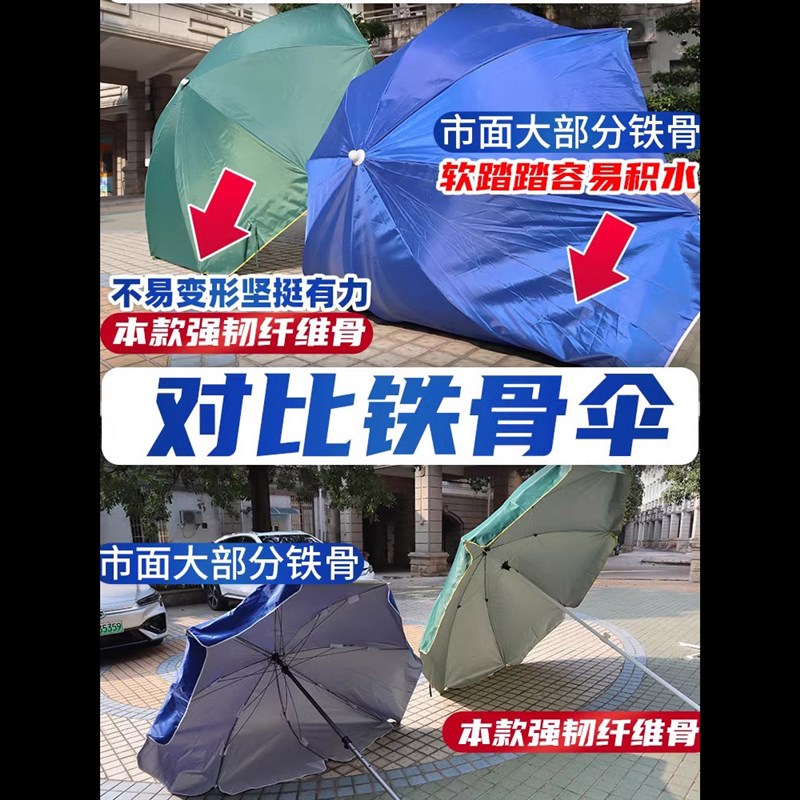 【强力纤维骨】太阳伞防晒摆摊露营钓鱼广告三轮车大伞折叠遮阳蓬