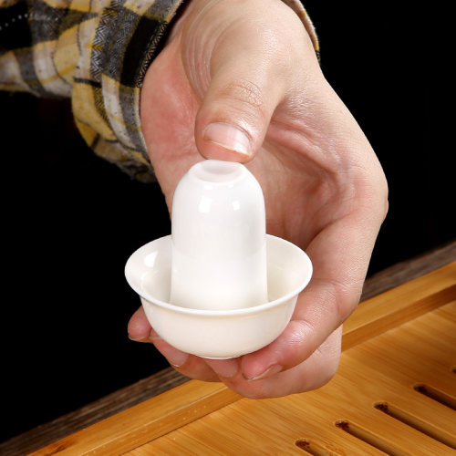 白瓷整套陶瓷功夫闻香杯茶具套装茶艺考试培训纯白茶具茶盘教学