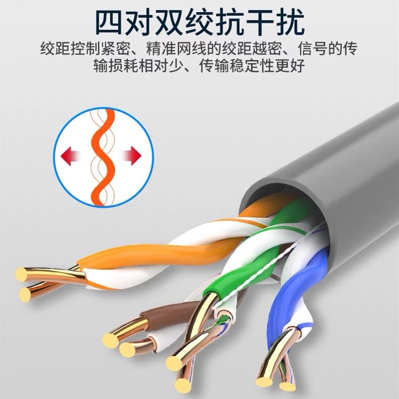 超五类网线8芯0.5无氧铜对绞网络线高速电脑宽带线poe监控线300米