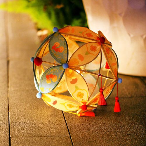中秋节竹编手工灯笼非遗DIY传统花灯 八月十五绣球滚灯舞蹈道具