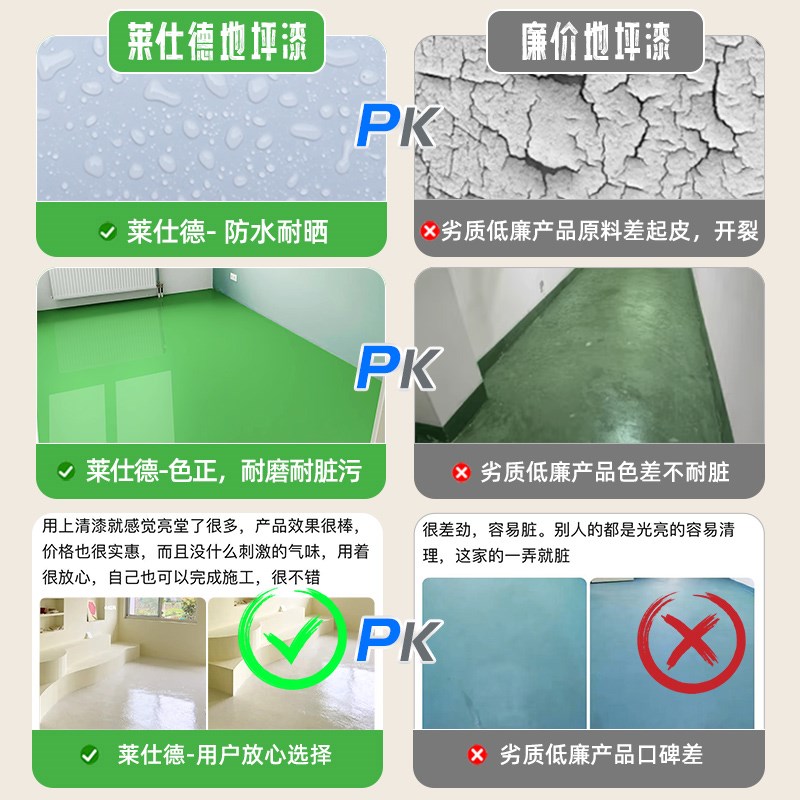 地坪漆水泥地面漆家用室内环氧树脂自流平面漆耐磨地板漆改造专用