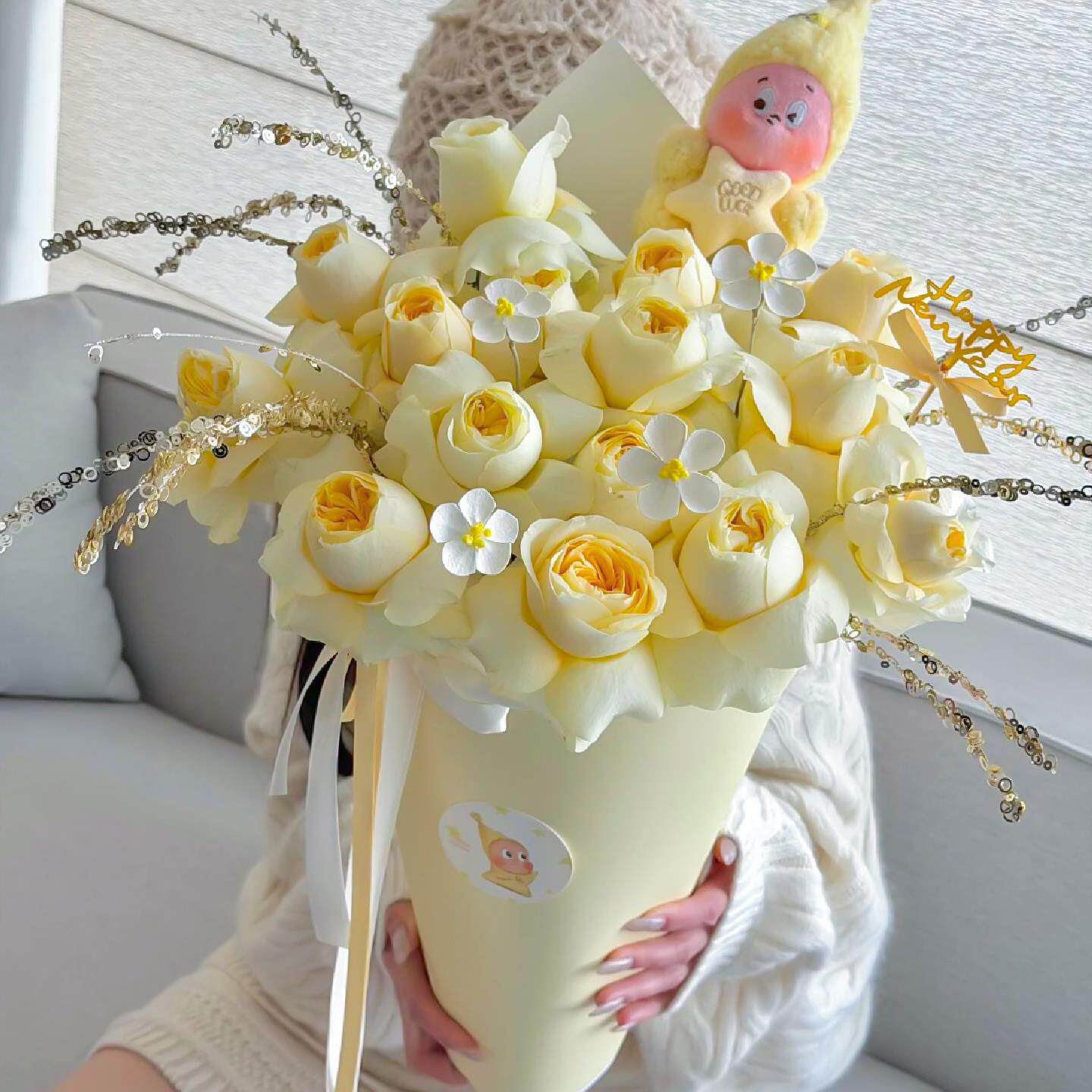 全国星星人玫瑰花束鲜花同城速递女友生日配送北京杭州上海深圳店