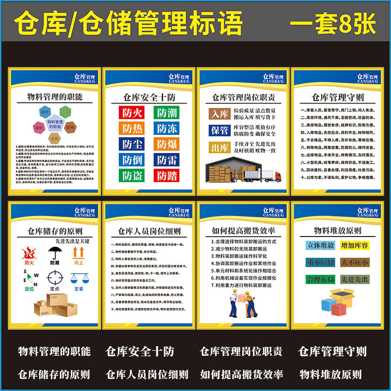 工厂仓库管理制度标语 KT板展板挂图 防火安全看板标示牌