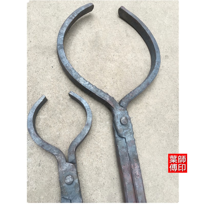 包邮铝棒钳子铁夹子石墨坩埚钳鳄鱼圆口钳铝锭火钳打铁钳手工夹钳