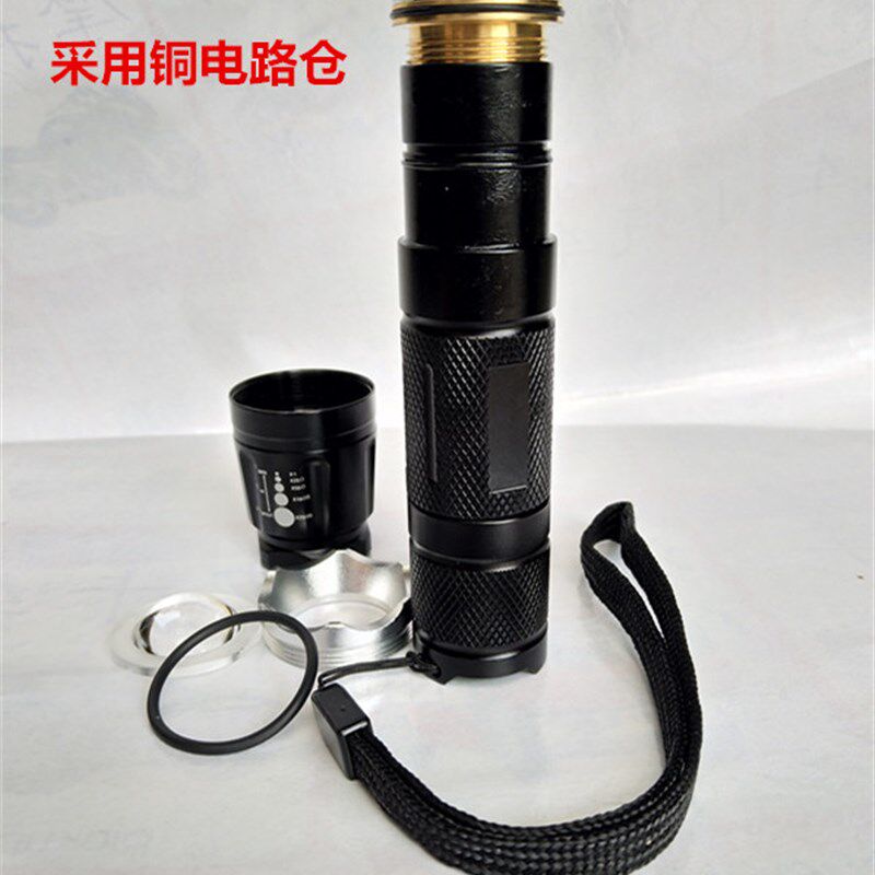强光手电筒T6/L2 10W远射变焦迷你强光手电筒 五档可伸缩调焦