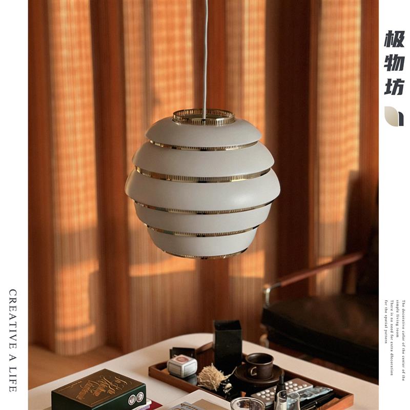 北欧设计师蜂巢吊灯 阿尔托风中古极简 饭厅客厅吧台岛台吊线灯具