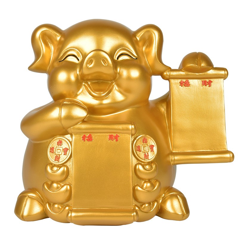 金猪存钱罐大号存钱筒店铺收银柜台二维码收款创意招财摆件开业礼