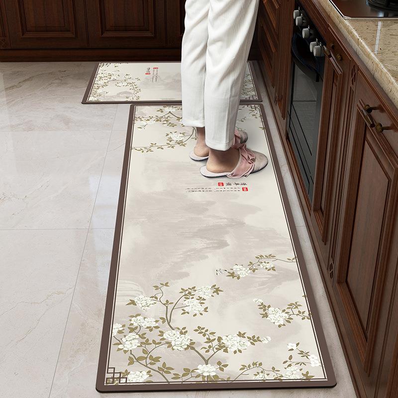 中式风格硅藻泥地垫厨房地垫吸水防滑垫子可裁剪尺寸进门门垫脚垫