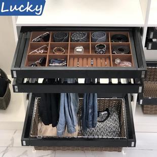 拉克多功能衣柜阻尼滑轨百宝首饰多宝格收纳分类推拉裤 架衣柜拉篮