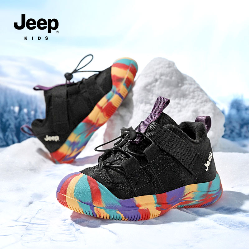 jeep儿童加绒鞋子男童运动鞋