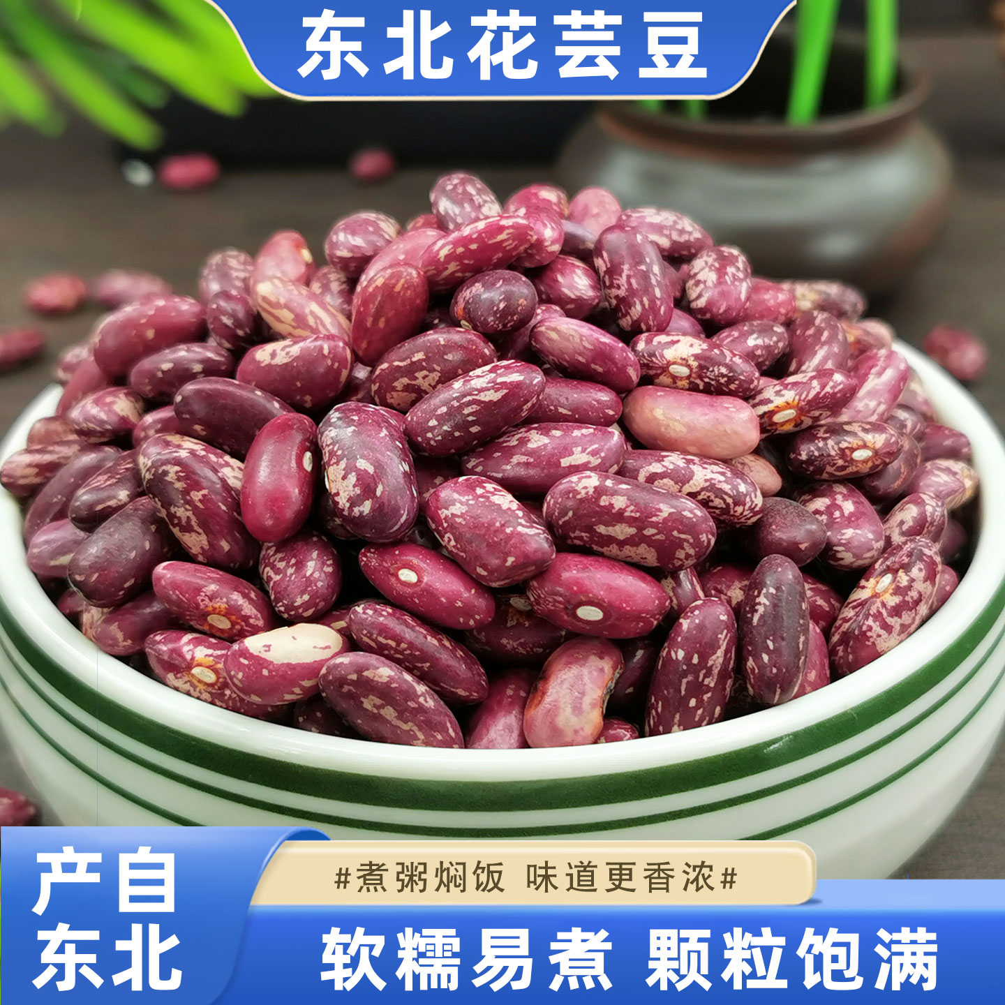 东北农家花芸豆红芸豆新粮花腰豆红花豆煲大碴粥煮汤五谷杂粮饭豆