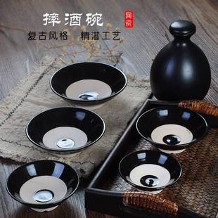 土碗古代水浒传摔酒碗粗陶扣肉碗蒸碗家用小酒碗中式 仿古酒碗老式