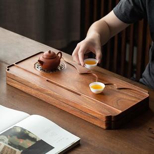 家用茶盘实木高端茶台干泡盘排水式 胡桃木新中式 小型壶承干泡台