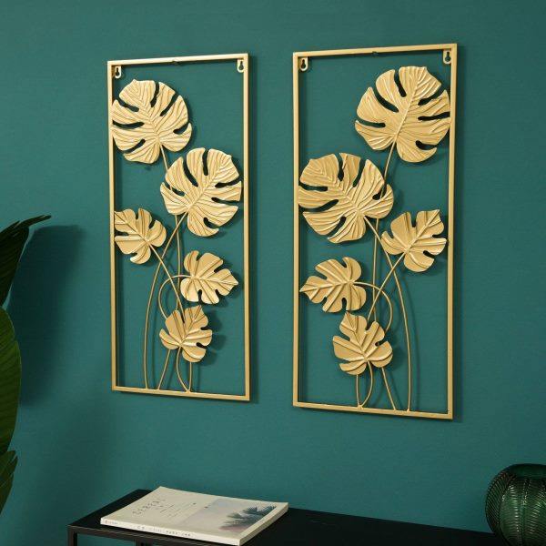 新中式客厅金属叶子挂件电视沙发背景墙挂饰卧室房间墙饰墙面装饰,家居饰品,壁饰,淘宝优惠券,粉丝福利购,淘宝优惠卷