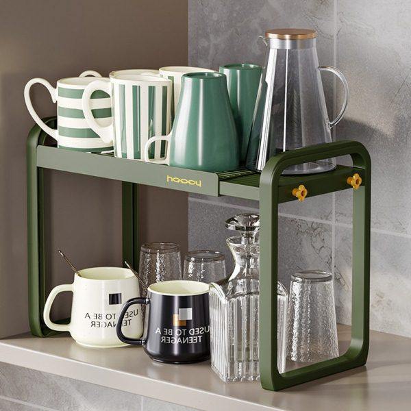 可伸缩厨房置物架微波炉烤箱电饭锅架子家用双层台面桌面收纳支架,厨房/烹饪用具,微波炉置物架,淘宝优惠券,粉丝福利购,淘宝优惠卷