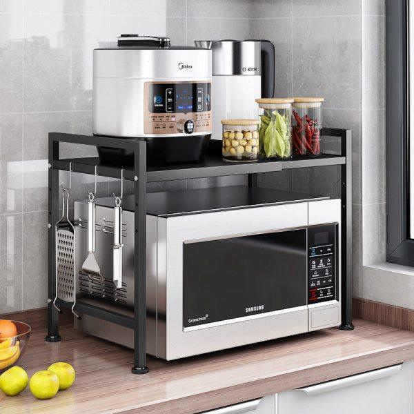 可伸缩微波炉置物架可调节多层烤箱架落地式多用途厨房收纳架,厨房/烹饪用具,微波炉置物架,淘宝优惠券,粉丝福利购,淘宝优惠卷