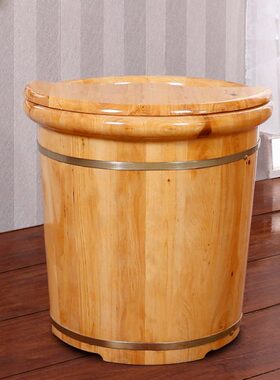 2TCU香柏木商用泡脚木桶大尺寸洗脚桶木盆足浴足疗木桶双人泡脚洗