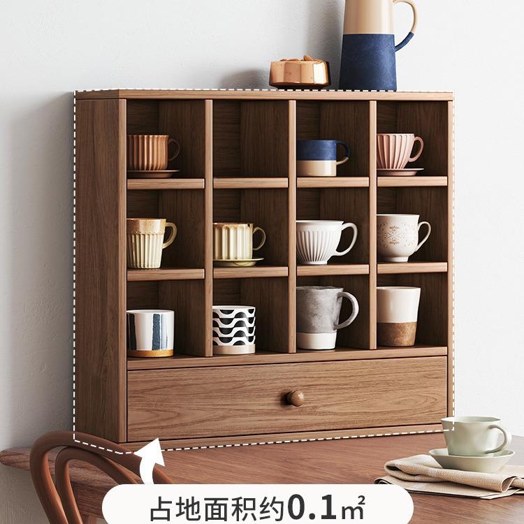 质格子铺展示杯架多宝阁茶室茶具茶杯架摆件收纳架子G628木隔板物