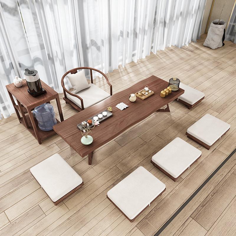 日式榻榻米茶几矮桌实木茶桌椅意KQ3.712飘桌窗坐地炕阳台休闲禅