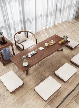 日式榻榻米茶几矮桌实木茶桌椅意KQ3.712飘桌窗坐地炕阳台休闲禅