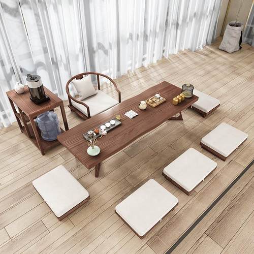 日式榻榻米茶几矮桌实木茶桌椅意KQ3.712飘桌窗坐地炕阳台休闲禅