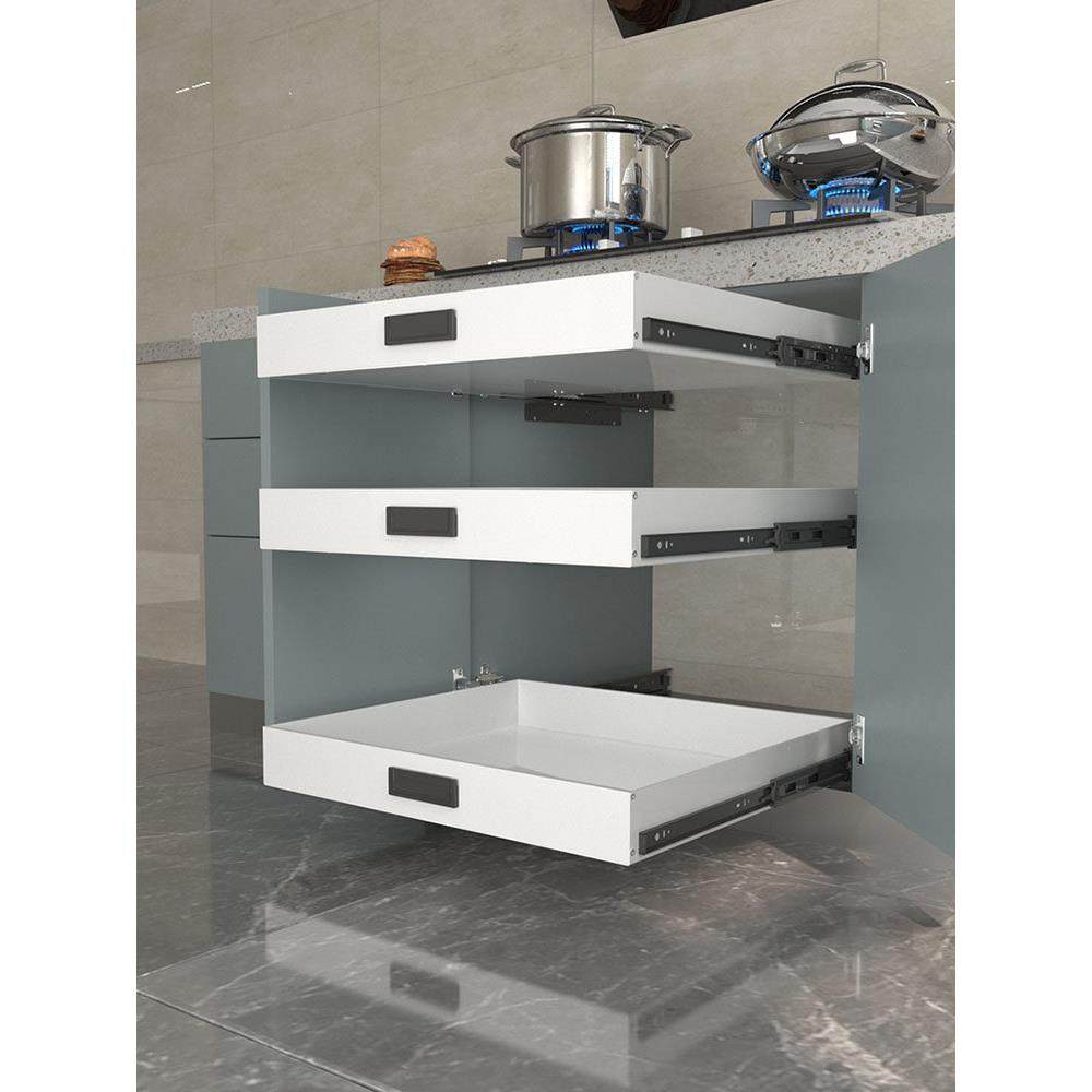 厨房装修深柜抽屉托盘侧装轨道老树调味瓶白色Pp塑料拉篮收纳盒,收纳整理,收纳箱,淘宝优惠券,粉丝福利购,淘宝优惠卷