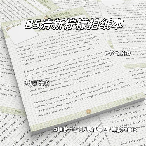 B5清新柠檬拍纸本新款ins风信纸