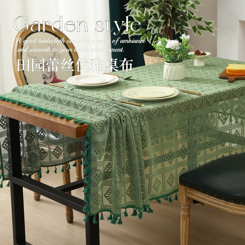 法式桌布田园蕾丝小清新镂空轻奢高级感餐厅桌茶几柜子流苏装饰布,居家布艺,桌布,淘宝优惠券,粉丝福利购,淘宝优惠卷