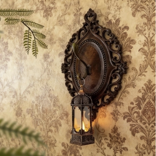 复古欧式壁饰灯具宫廷风雕花装饰画壁挂灯高级感室内墙面墙壁烛台