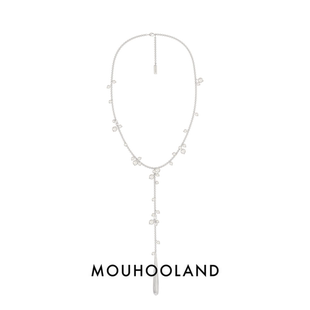 Mouhooland 项链925银手工拉丝颈链锁骨链 暮后之地雨滴拉丝长款