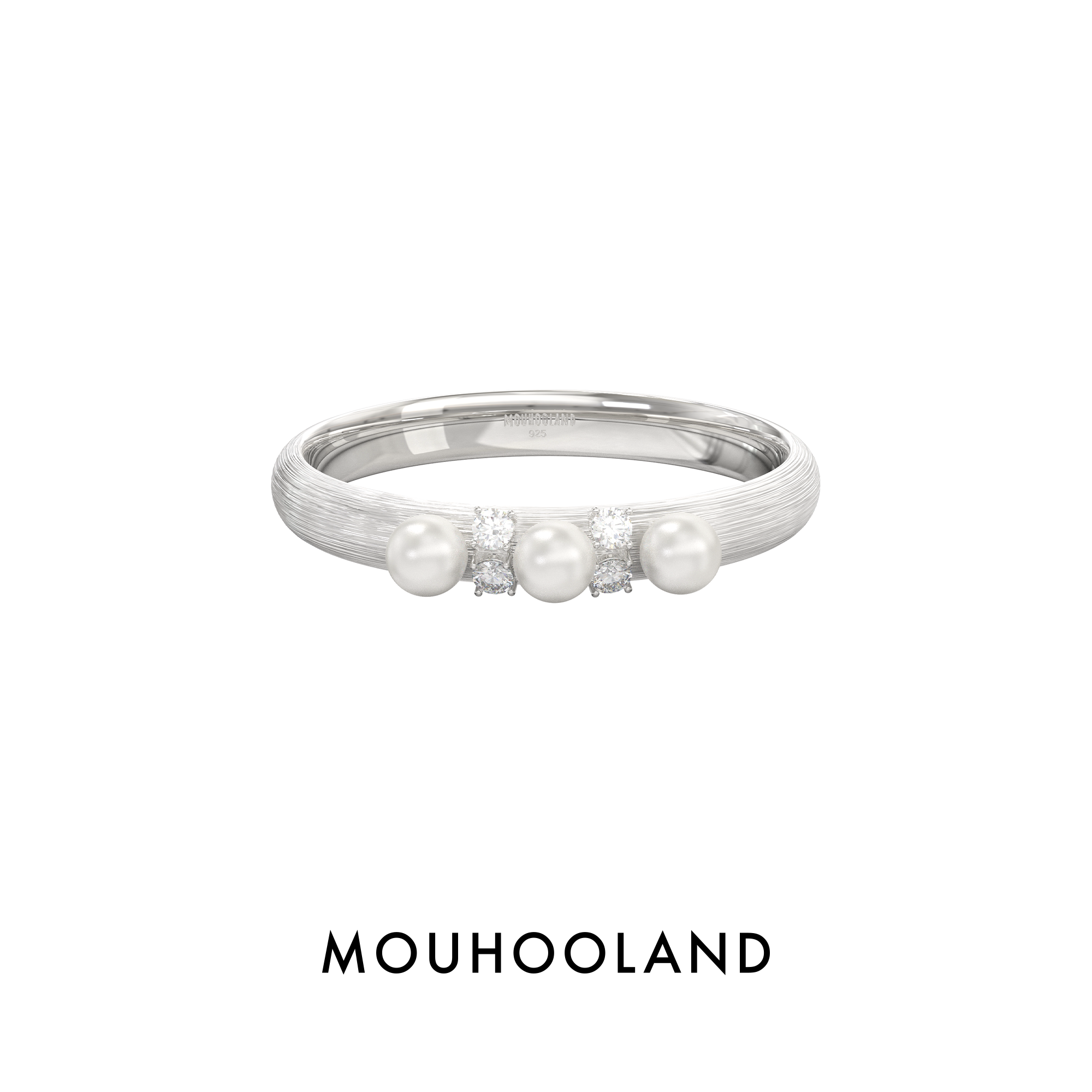 Mouhooland/暮后之地三泪拉丝戒指原创设计925银手工拉丝食指戒图片