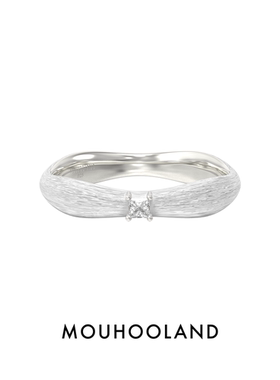 Mouhooland/暮后之地拉丝波浪戒指原创设计925银手工拉丝食指戒
