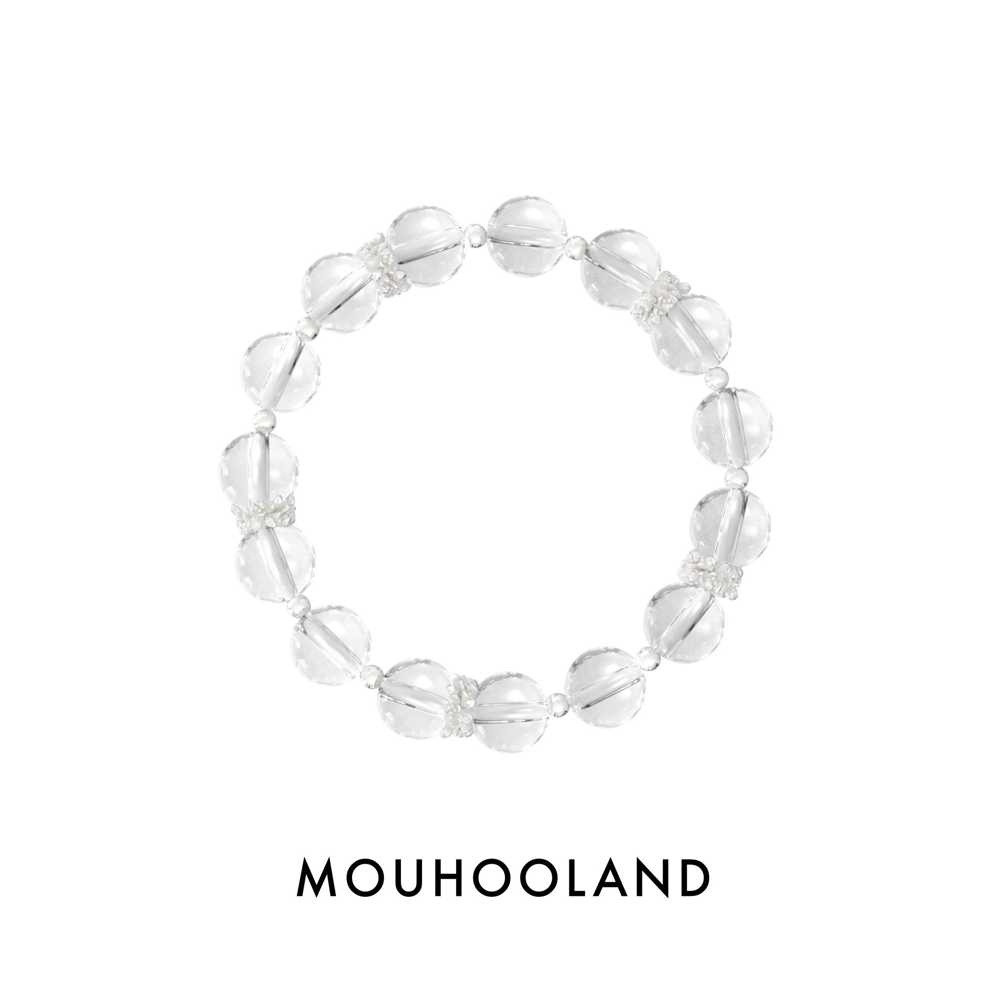 Mouhooland/暮后之地新艺术系列花簇白水晶手链小众手串情侣手环图片